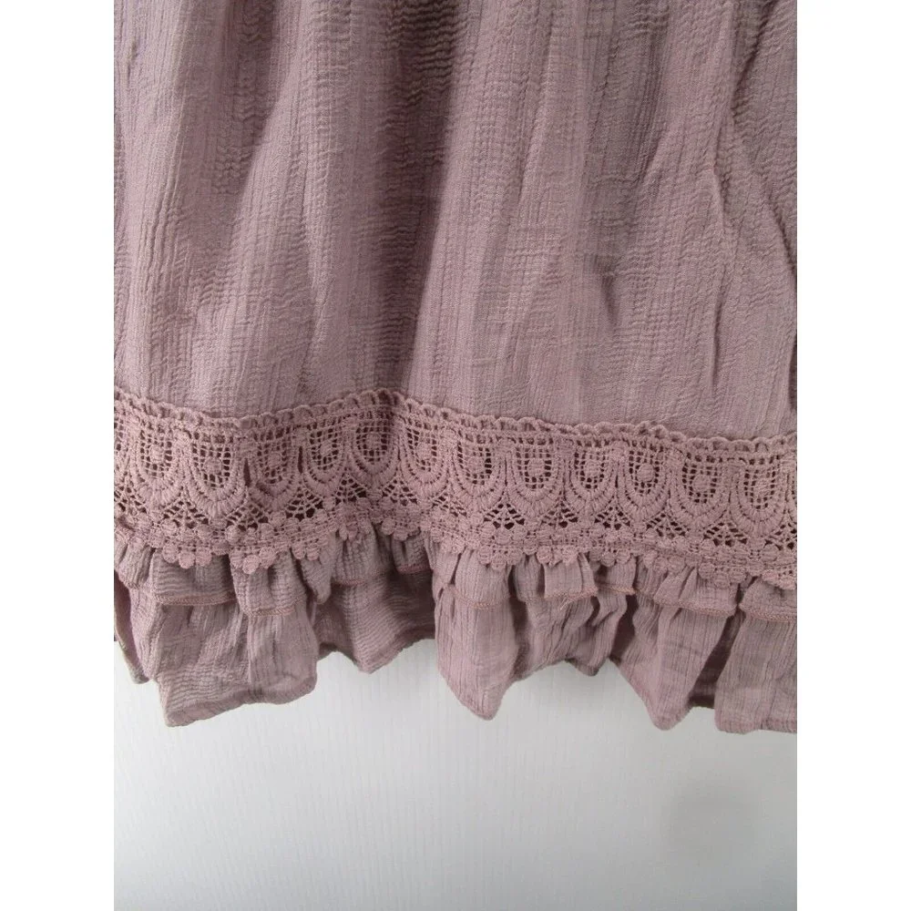 Bluivy Dress Large Fit Flare Ruffle Crochet Boho Pullover NEW - Picture 4 of 13